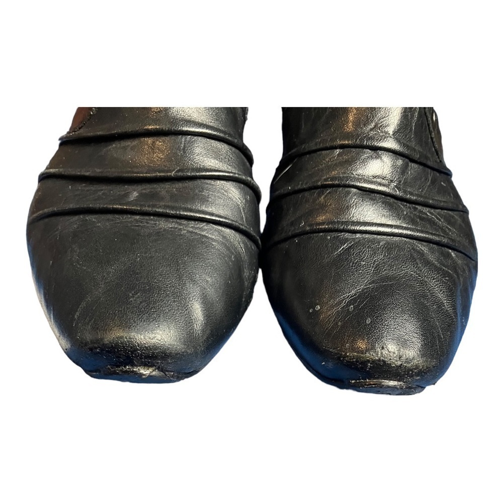 Josef Seibel Tina Black Leather Ankle Boots Side Zip Comfort Shoes EU 38 US 7 - Picture 14 of 16